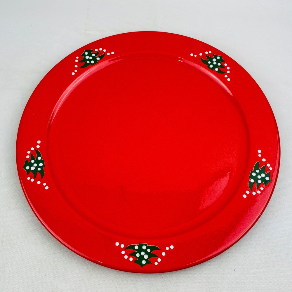 Waechtersbach Christmas Tree Service Plate Charger Round Platter 12.25" Red